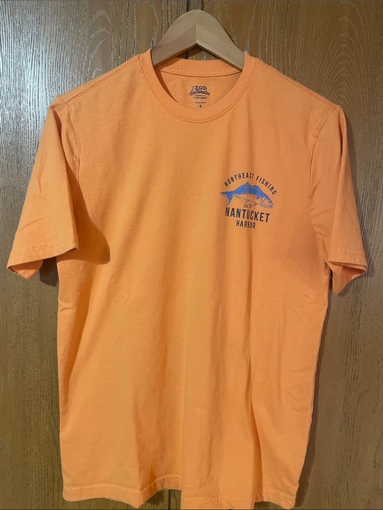 Izod Other - Izod Orange Nantucket Harbor Fishing Short Sleeve Tee